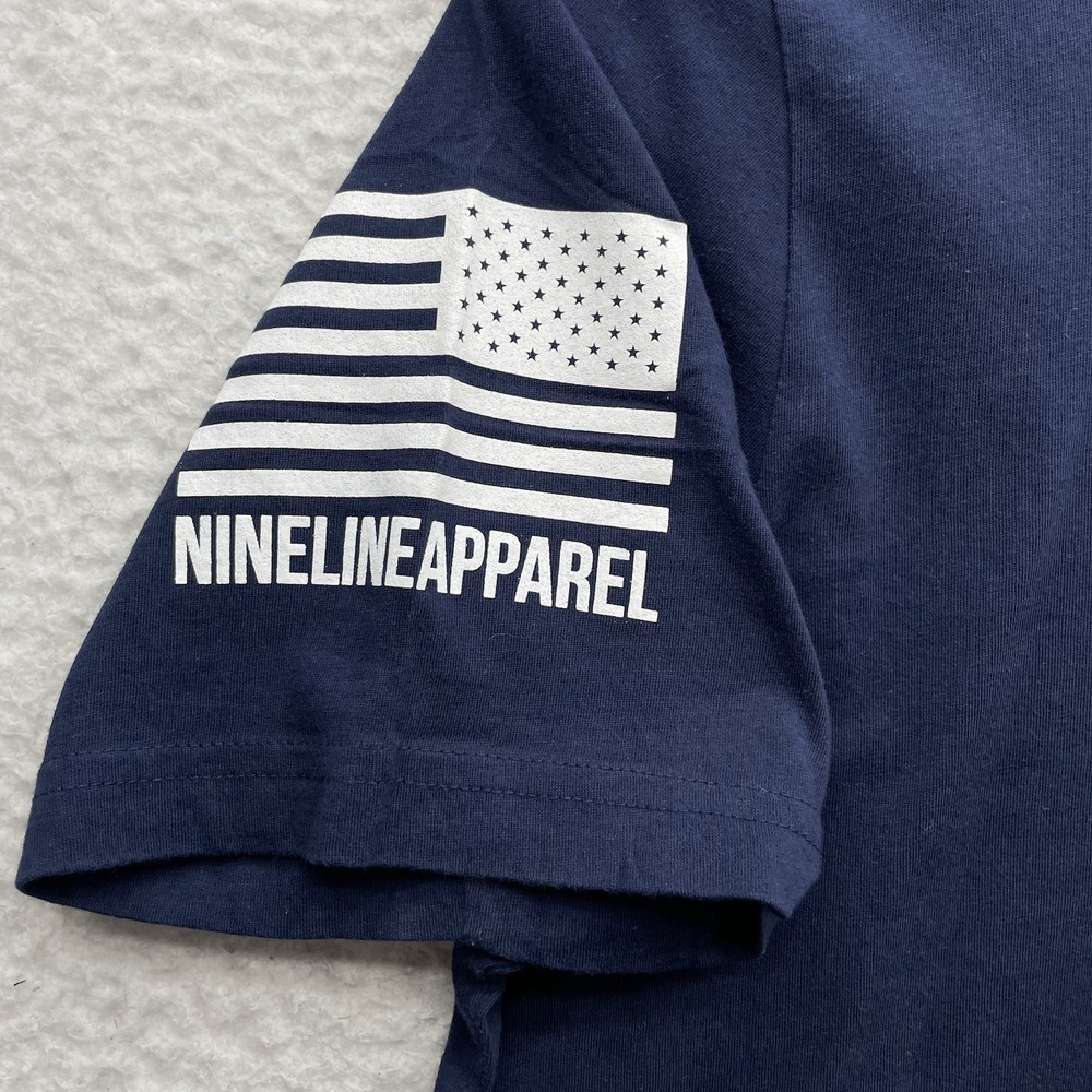 Nine Line T-Shirt Mens XL Navy Blue National Anthem Patriotic American Flag Army - Picture 4 of 10